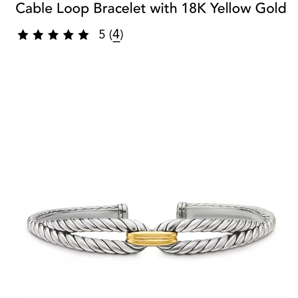 David Yurman Cable Loop Bracelet with 18K Yellow Gold